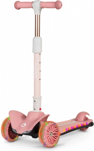 Kinder-Dreiradroller mit LED LIONELO Timmy Pink Rose