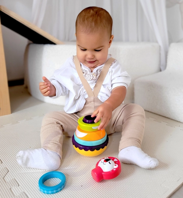 Woopie Baby Sensorisches Spiel Pyramidenstapel für Babys 6-teilig