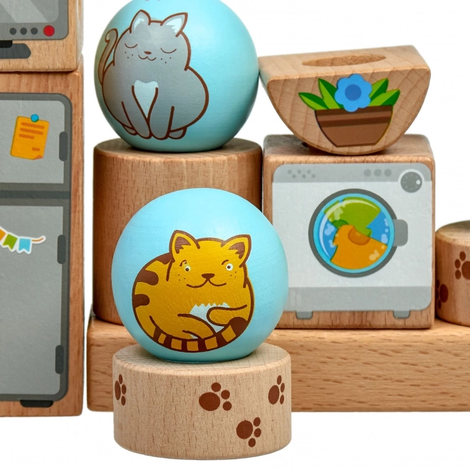 Spielerische Katzen Holzpuzzle