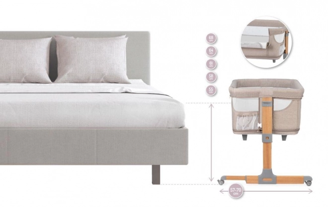 Multifunktionales Babybett MoMi Smart Bed 3 in 1 Beige