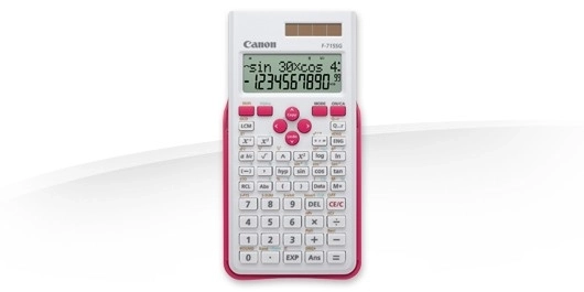 Fortschrittlicher Taschenrechner in Weiß-Magenta