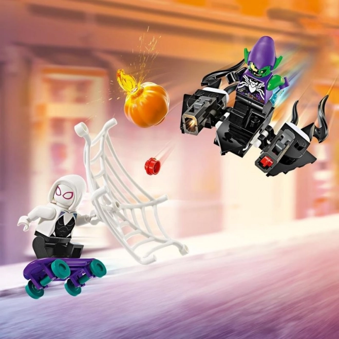 Superhelden Spider-Man und Grüner Kobold Rennwagen