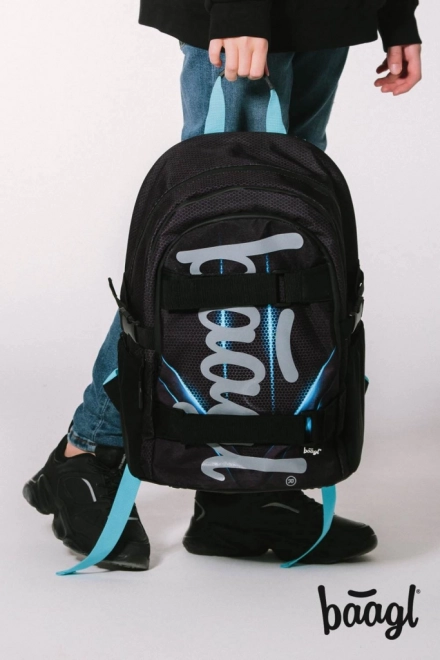 Schulranzen Set Skate Blaulicht: Rucksack, Federmappe, Turnbeutel