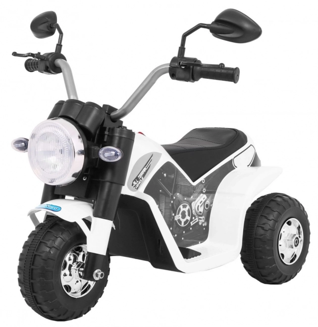 Kinder Elektro-Motorrad MiniBike Weiß mit LED-Lichtern und Sounds