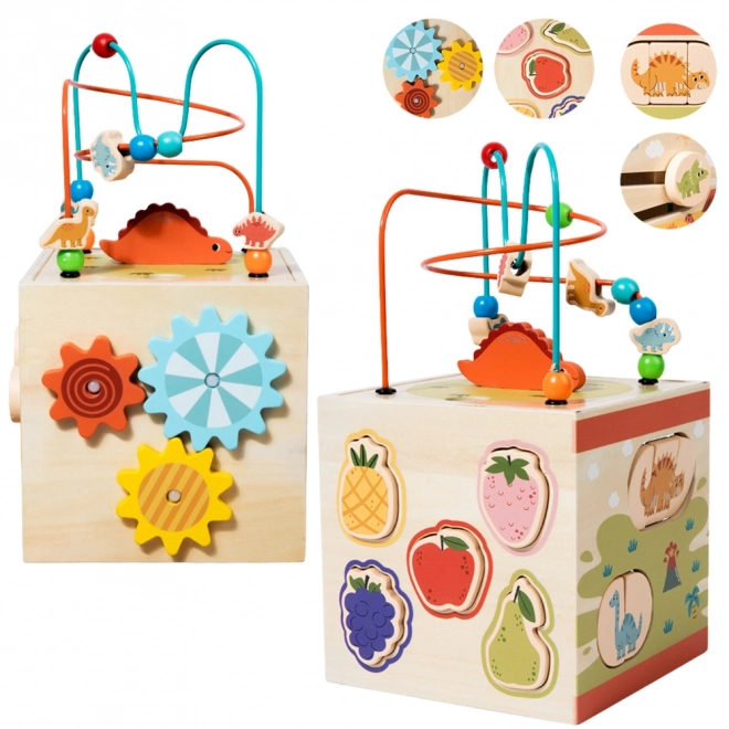 Holz-Sensory-Edukationswürfel mit 5 Spielflächen