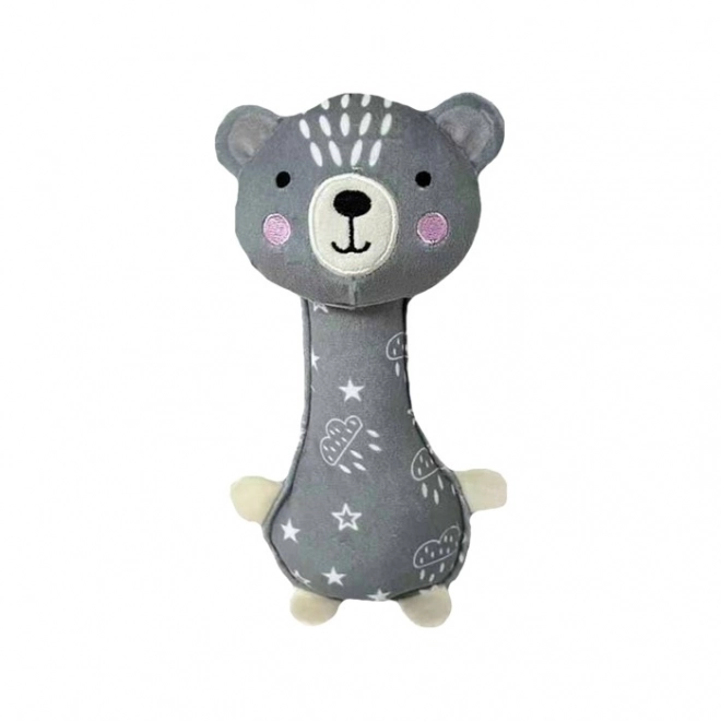 Plüschbär mit Geräusch 17 cm grau