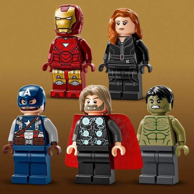 Marvel Logo mit Minifiguren Bausteinset