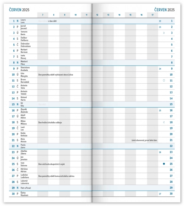 Kleiner Taschenkalender Květy 2025