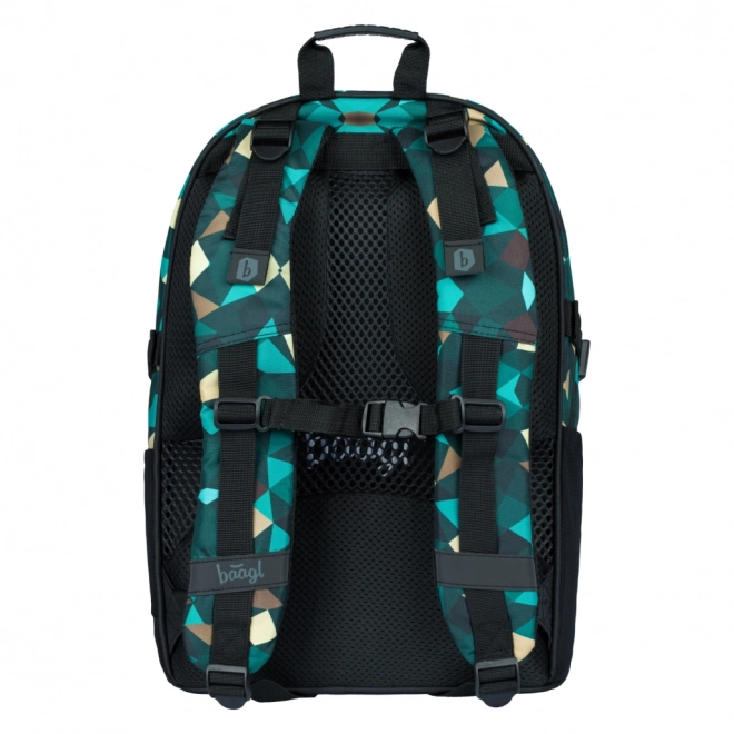 BAAGL 3-SET Skate Polygon: Rucksack, Federmäppchen, Beutel