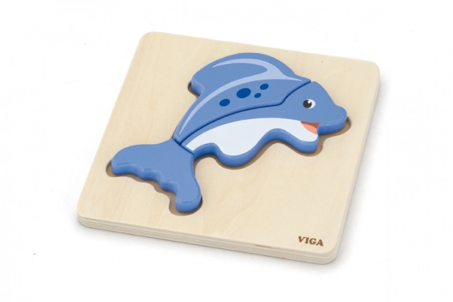 Holzpuzzle für Kinder - Delfin