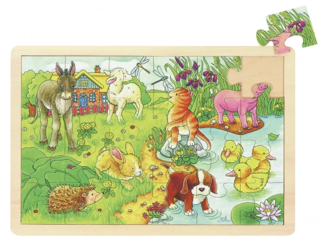 Holz-Puzzle Tierbabys auf dem Bauernhof 24 Teile