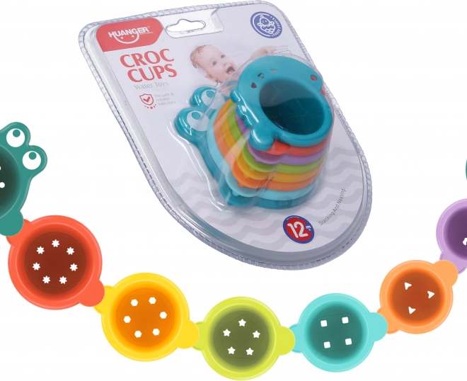 Becher mit Krokodilmotiv – Set mit 8 Stück