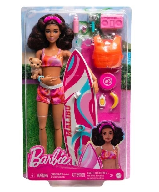 Barbie Puppe mit Surfbrett