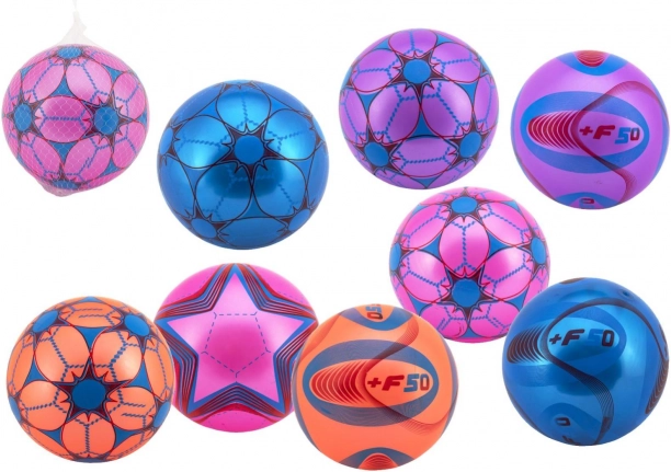 Bunter aufblasbarer Gummiball 23 cm im Netz – Farb-Mix
