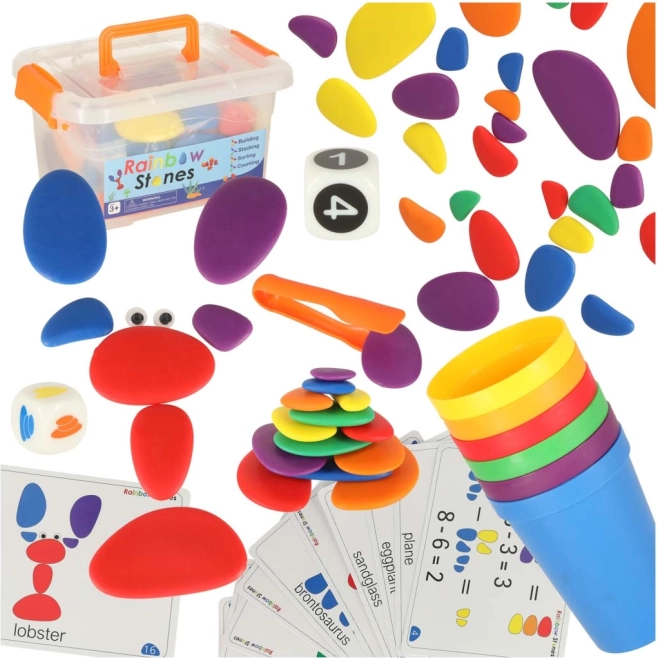 Kreative bunte Steine Montessori-Set 65 Stk.