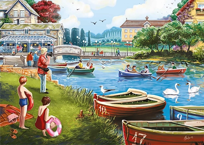 Falcon Puzzle Boote auf dem See 1000 Teile