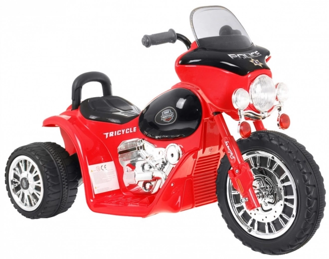 Kinder Elektro-Motorrad Chopper Rot mit 3 Rädern, Sound und LED-Licht