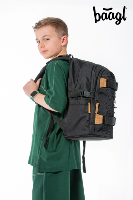 Baagl 3er Set Skate Darkness: Rucksack, Federmäppchen, Beutel