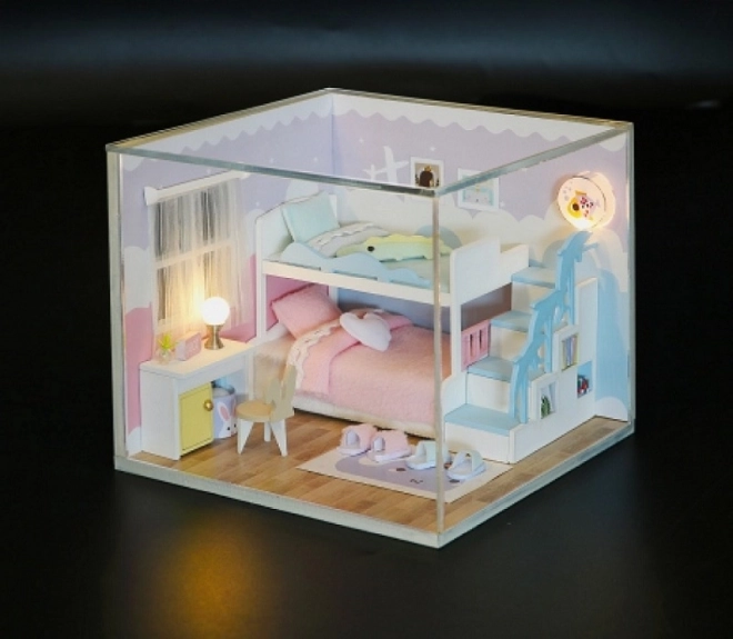 2Kids Spielzeug Miniatur Puppenhaus Traumhaftes Schlafzimmer