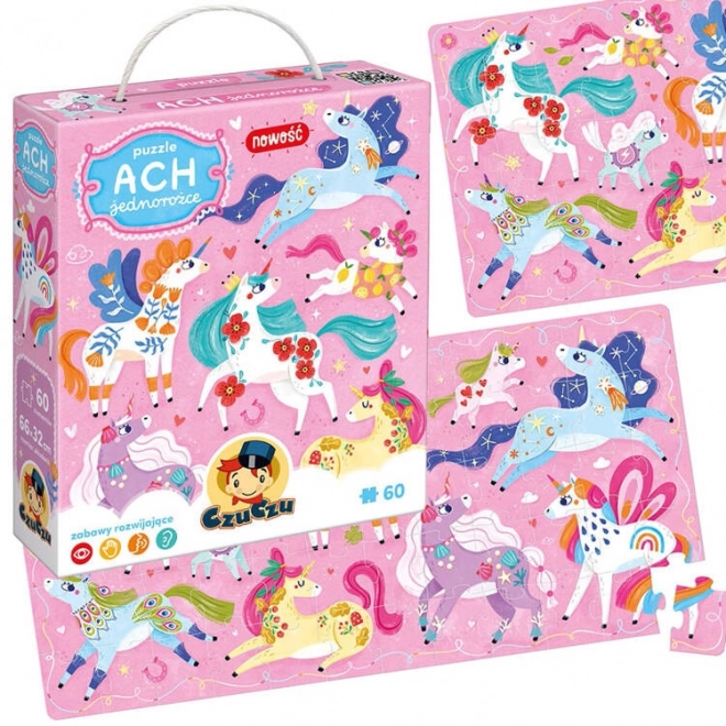 Puzzle Ach Einhörner 60 Teile
