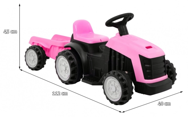 Grüner Traktor mit Anhänger – rosa