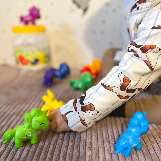 Lernspiel Einhorn Zahlen und Farben Montessori Set