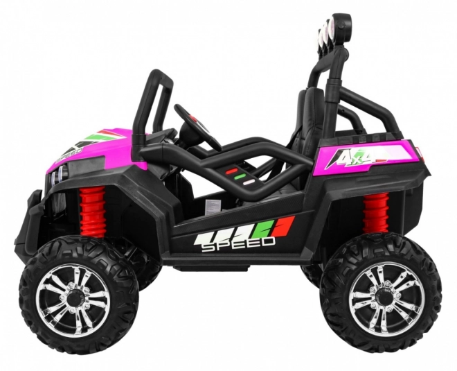 Kinder-Geländebuggy Grand Lift rosa + Allradantrieb + Fernbedienung + Gepäckträger + Radio MP3 + LED Leuchte