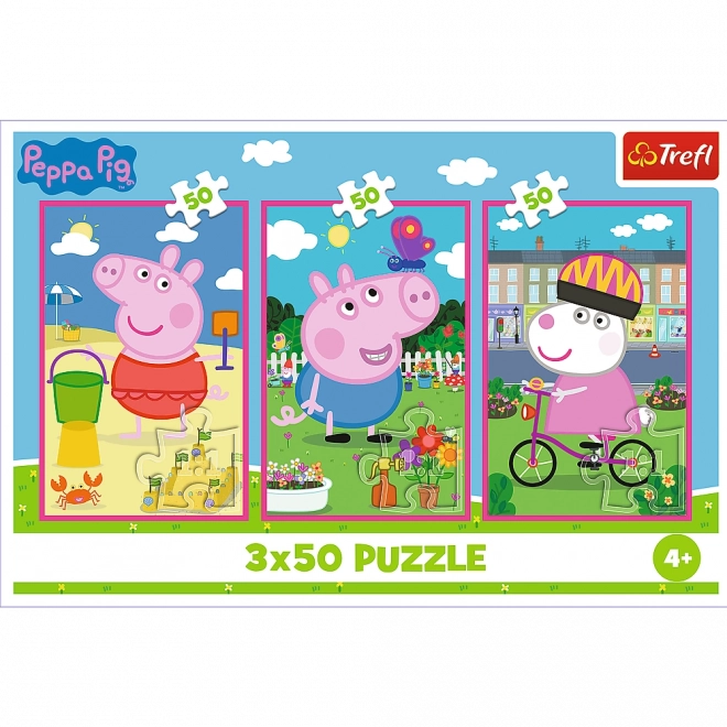 Puzzle 3x50 Kraft der Freundschaft Peppa Pig