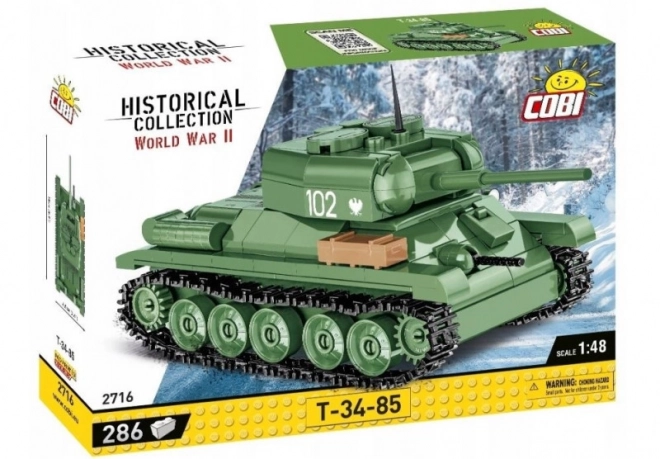 Sowjetischer T-34-85 Panzermodell aus COBI Bausteinen im Maßstab 1:48