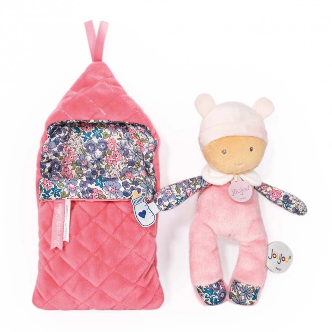 Doudou Puppenbaby in Wickeldecke 20 cm Rosa