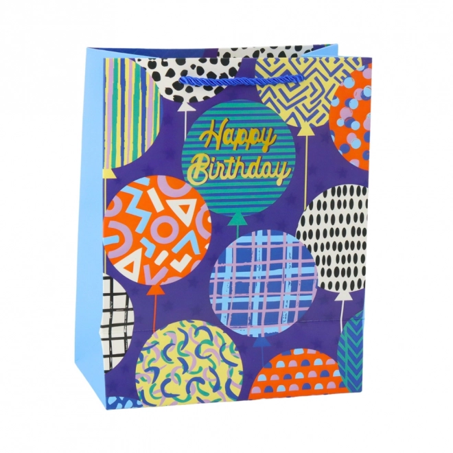 Papiertüte zum Geburtstag 23 × 18 × 10,5 cm – bunte Motive