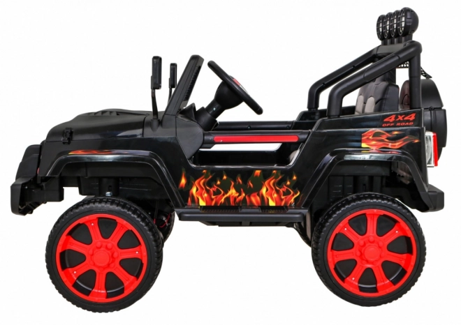Geländewagen Raptor Drifter Flames + Fernbedienung + Antrieb 4x4 + Stauraum + Langsamer Start + MP3 LED