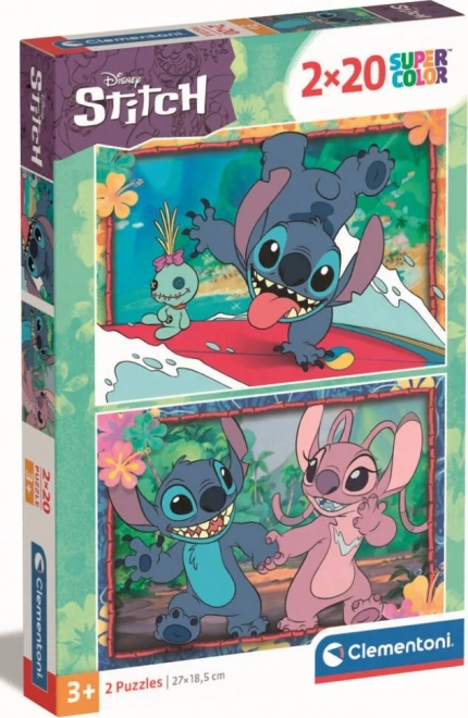 Stitch Puzzle von Clementoni - 2x20 Teile