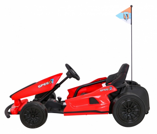 Speed 7 Drift King batteriebetriebenes Gokart für Kinder Rot + Drift-Funktion + Sportsitz + 2 Geschwindigkeiten + EVA