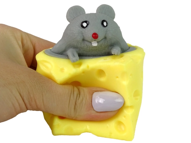 Antistress-Spielzeug Squishy Maus im Käse