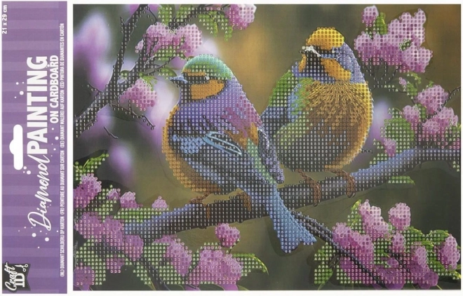Diamant-Malset auf Platte Vögel 29 × 21 cm