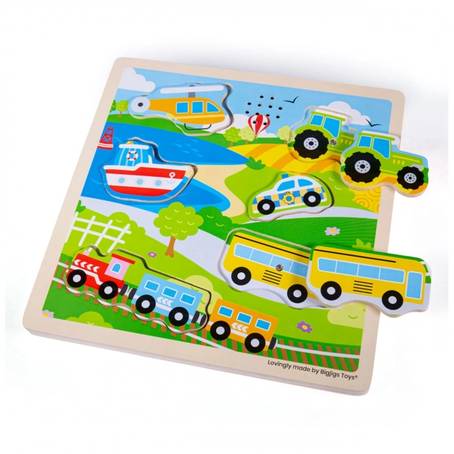 Bigjigs Toys Klang-Puzzle Fahrzeuge