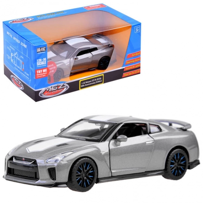 Nissan GT-R Spielzeugauto Metall 1:32 mit Öffnenden Türen und Effekten