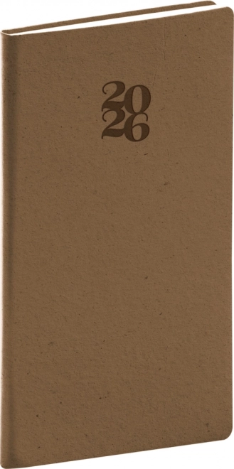 Taschenkalender Essenza 2026, Haselnuss