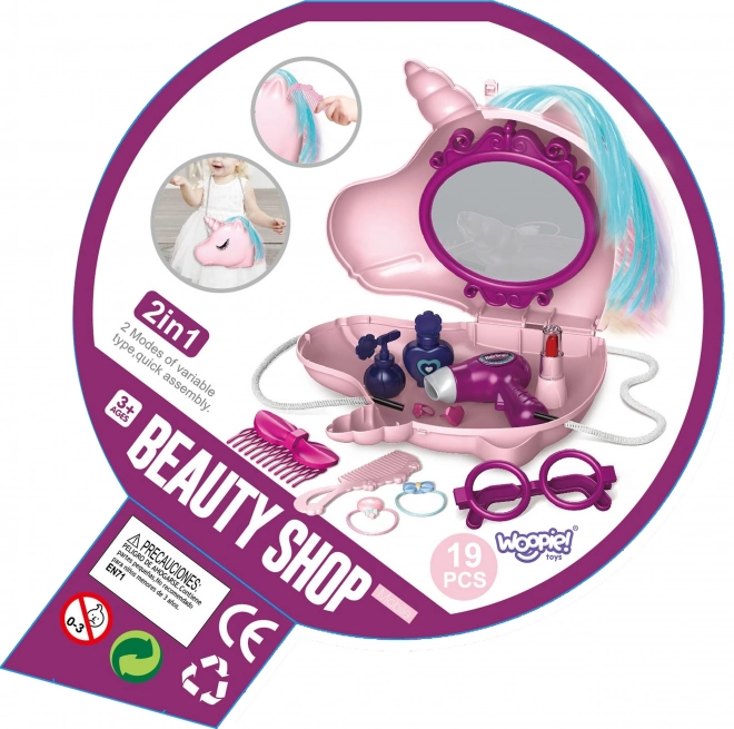 Zaubertäschchen Einhorn Schönheitssalon Set für Mädchen