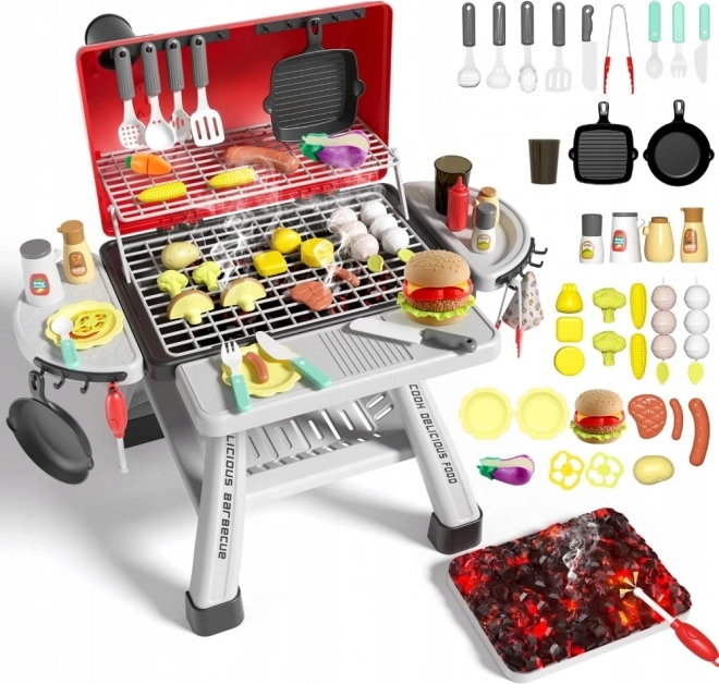Kinder-Gartengrill WOOPIE mit Dampf und LED, XL-Set 41 tlg.