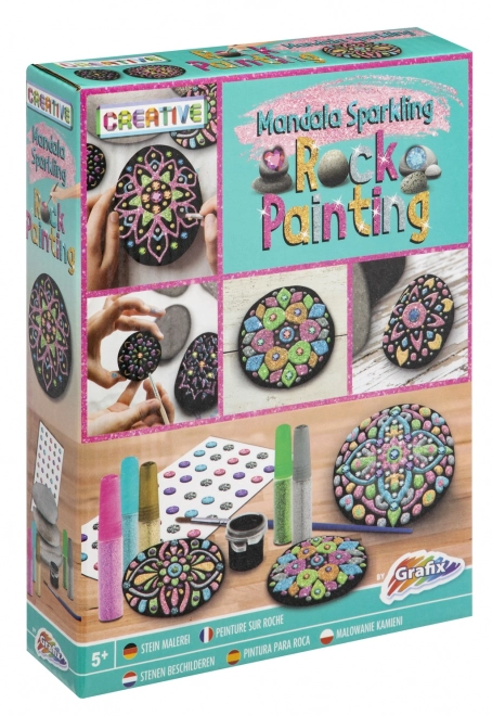 Glitzernde Mandala Malen auf Steine