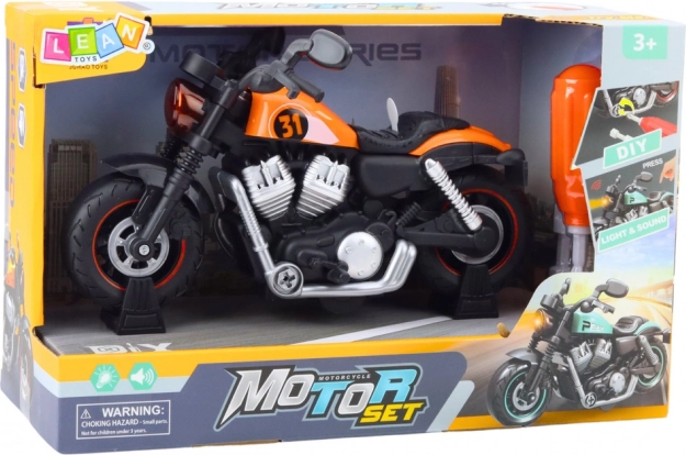 Motorrad zum Zerlegen und Zusammensetzen mit Licht- und Soundeffekten - Orange