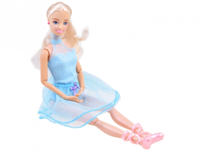 Anlily Ballerina Puppe in blauem Kleid