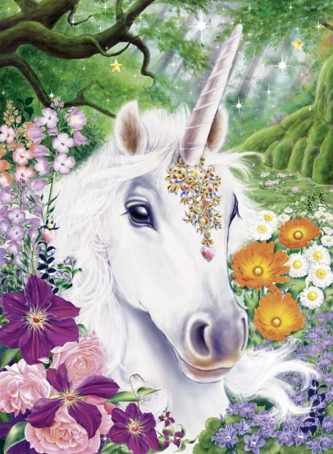 Set für Diamantmalerei - Einhorn in Blumen