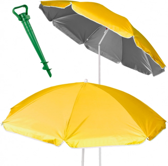 Gelber Garten- und Strandschirm mit UV-Schutz 150 cm, klappbar und verstellbar