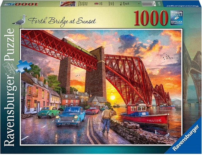 Puzzle 1000 Stück Brücke beim Sonnenaufgang