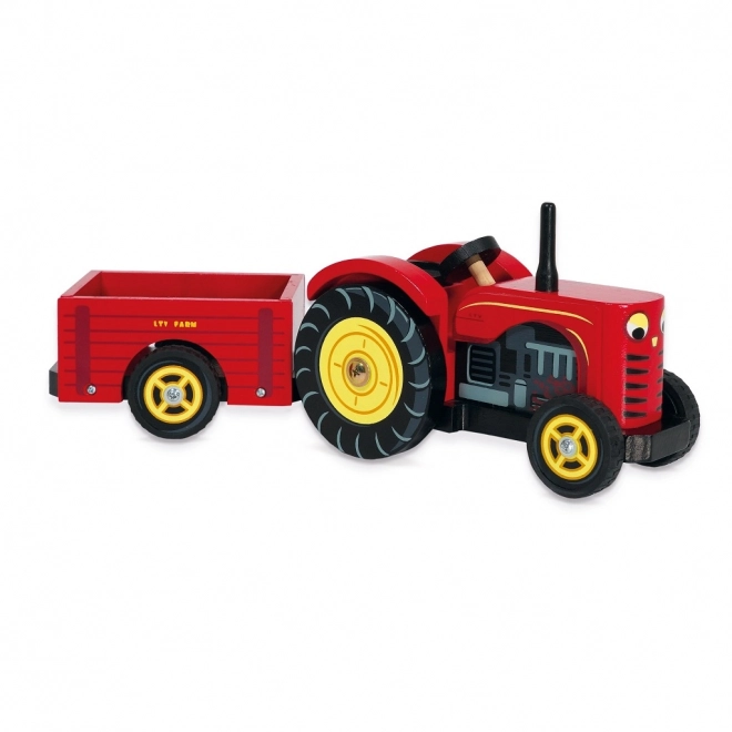 Le Toy Van Roter Traktor mit Anhänger