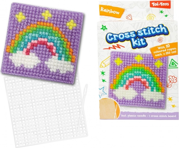 Set zum Kreuzstich-Sticken mit verschiedenen Motiven in der Box
