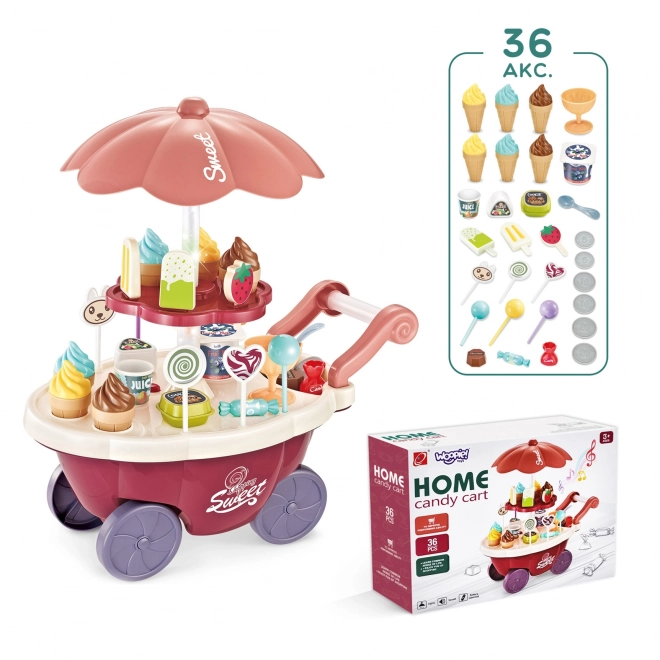 Woopie Wagen mit Eiscreme und Süßigkeiten mit Melodie und Lichtern